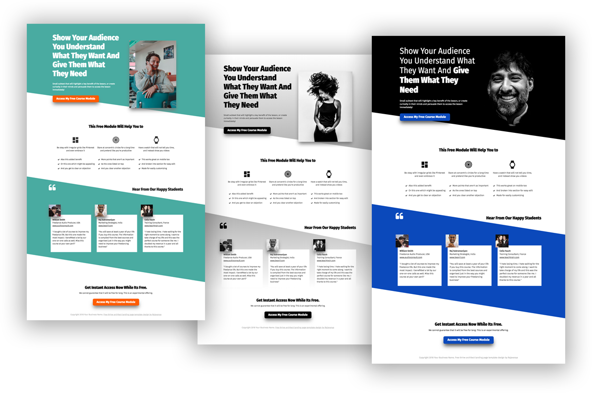 Bold Contrast Free Thrive Architect Landing Page Template