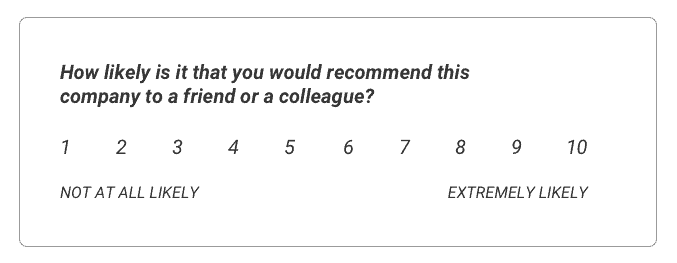NPS Survey question